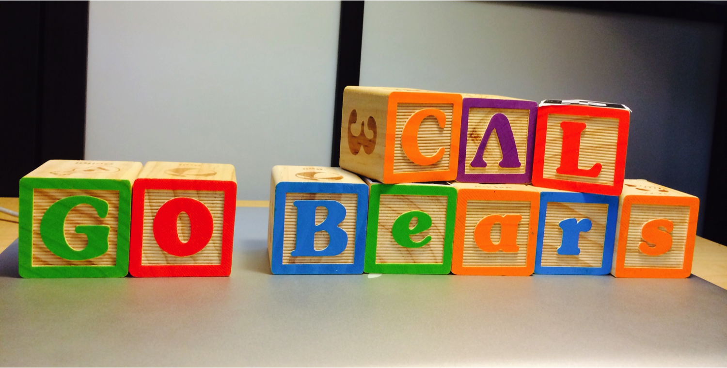 Go Bears! We bought many toy blocks for this project.